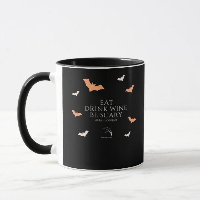 Hallowine Halloween Quote Eat Drink Be Scary Mug (Left)