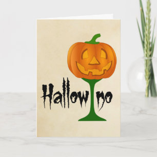 Hallowino Pumpkin Wine Glass Halloween Card