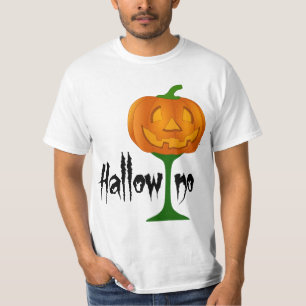 Hallowino Pumpkin Wine Glass Halloween T-Shirt