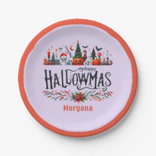Hallowmas Gifts Tags Halloween Christmas Mashup Paper Plate