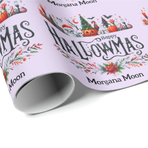 Hallowmas Giftwrap Halloween Christmas Mashup Wrapping Paper