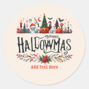 Hallowmas Halloween Christmas Mashup Classic Round Sticker