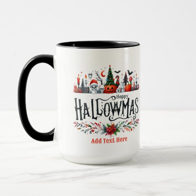 Hallowmas Halloween Christmas Mashup Mug (Left)