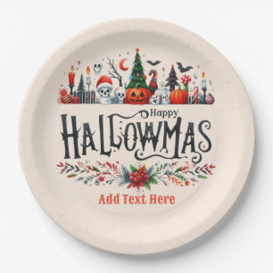 Hallowmas Halloween Christmas Mashup Paper Plate