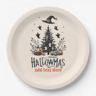 Hallowmas Halloween Christmas Mashup Paper Plate
