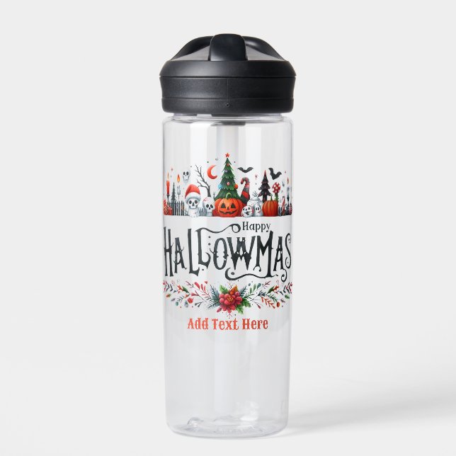 Hallowmas Halloween Christmas Mashup Water Bottle (Front)