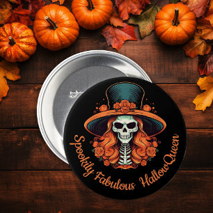 HallowQueen Witch Illustration Halloween Black 7.5 Cm Round Badge
