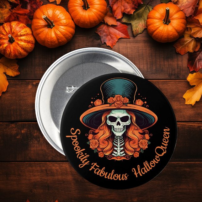 HallowQueen Witch Illustration Halloween Black 7.5 Cm Round Badge (HallowQueen Witch Illustration Halloween Black Button)