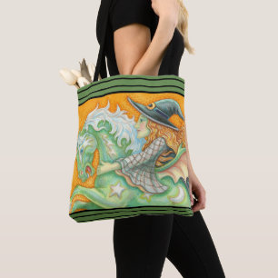 HALLOWS EVE WITCH AND HORSE SHOULDER TOTE BAG