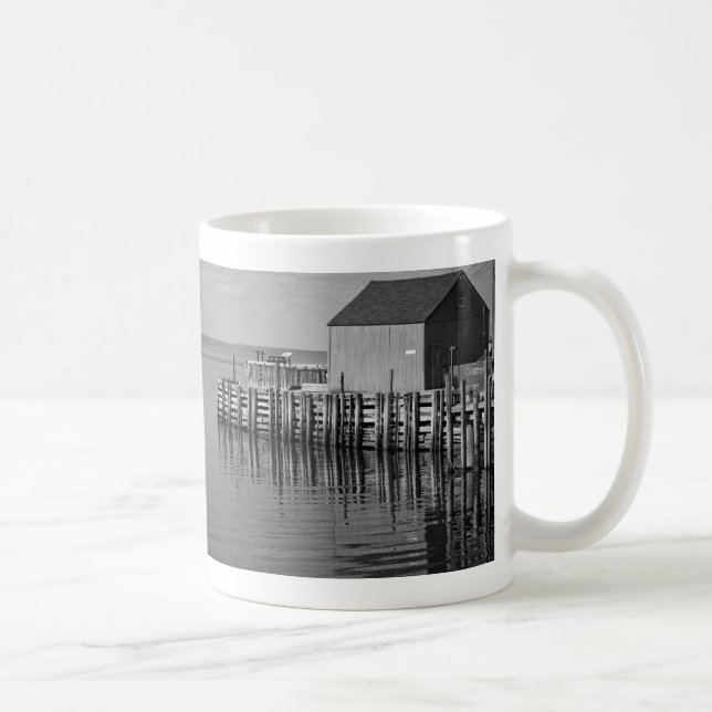 Hall's Harbour Wharf (B&W) Mug (Right)