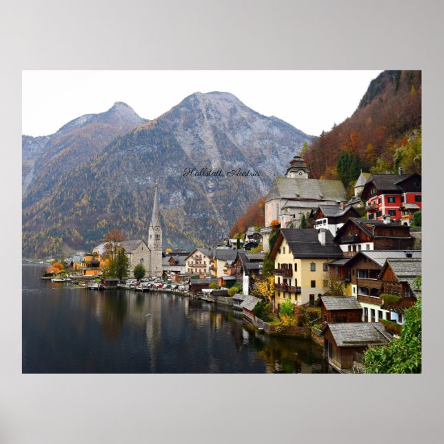 Hallstatt, Austria autumn landscape Poster (Front)