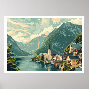Hallstatt, Austria Vintage Poster