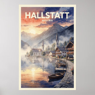 Hallstatt Austria Vintage Travel Poster