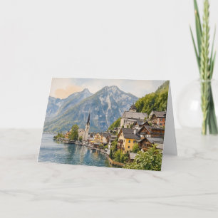 Hallstatt Austria Watercolor Card