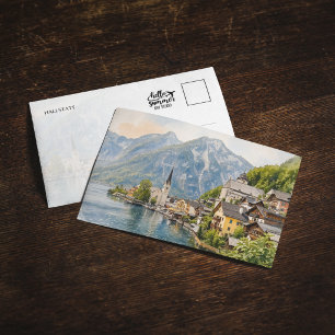 Hallstatt Austria Watercolor Postcard