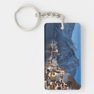 Hallstatt town in the snow in winter key ring