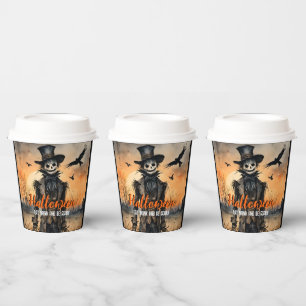 Hallween Eat Drink and Be Scary Scarecrow Paper Cups