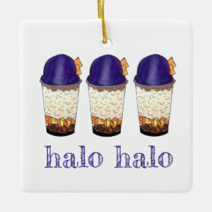 Halo-Halo (Haluhalo) Filipino Hawaiian Shave Ice Ceramic Ornament