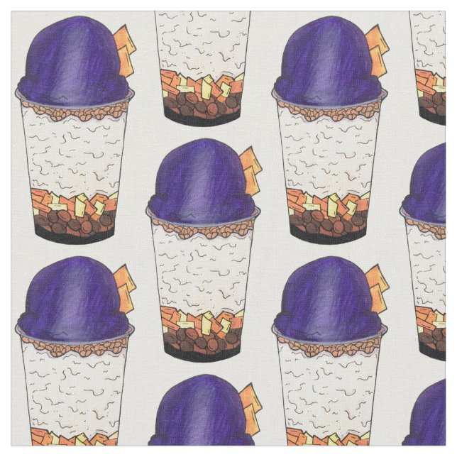 Halo-Halo (Haluhalo) Filipino Hawaiian Shave Ice Fabric (Close Up)