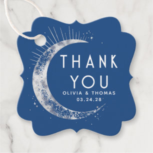 Halo Moon Celestial Mystical Blue Thank You Favour Tags