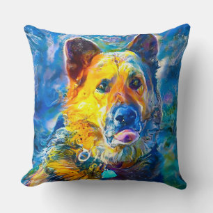 Halo: Portrait of a German Shepherd Cushion