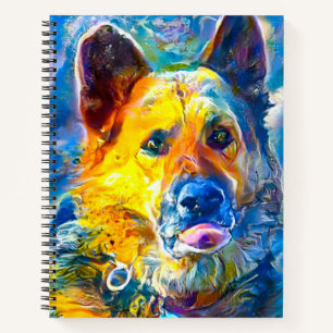 Halo: Portrait of a German Shepherd Notebook