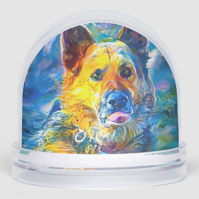 Halo:  Portrait of a German Shepherd  Snowglobe (Front)