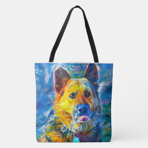 Halo: Portrait of a German Shepherd Tote Bag