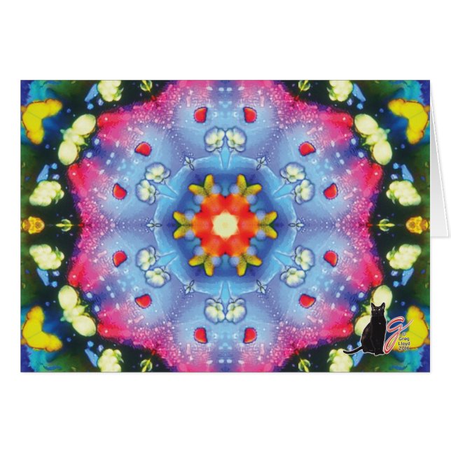 Halogen Kaleidoscope Greeting Card (Front Horizontal)