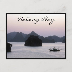 halong bay silhouette postcard