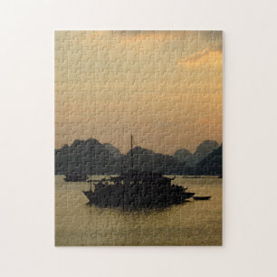 Halong Bay, Sunset & Vietnam /Asia pirates Jigsaw Puzzle