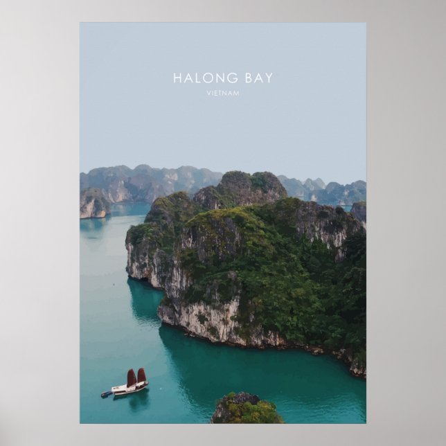 Halong Bay, Vietnam Travel Artwork Poster (Front)