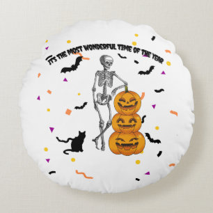 Haloween "It's the most wonderful time"  Round Cushion