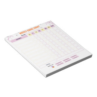Haloween Kids Chore Chart Notepad