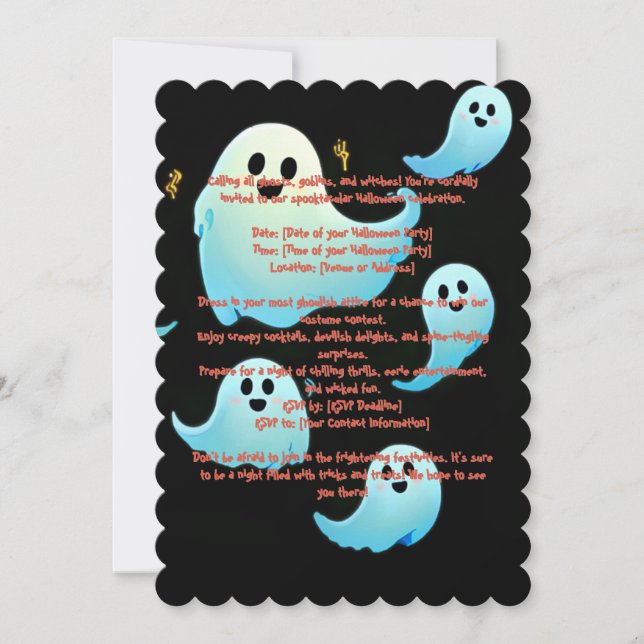 Haloween Spooky Ghost Invitation (Front)