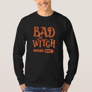 Haloween Vintage Graphic Bad Witch Switch T-Shirt