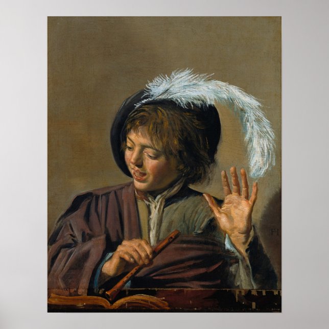 Hals - Singing Boy With Flute Poster (Front)