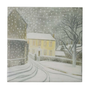 Halstead Road in Snow (by Eric Ravilious) Ceramic Tile