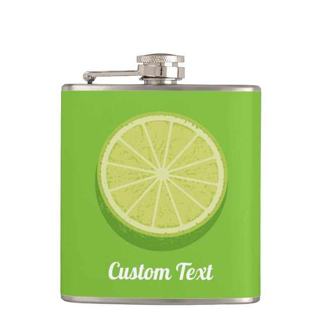 Halve Lime Hip Flask (Front)