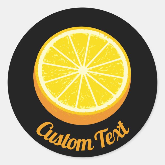 Halve Orange Classic Round Sticker (Front)