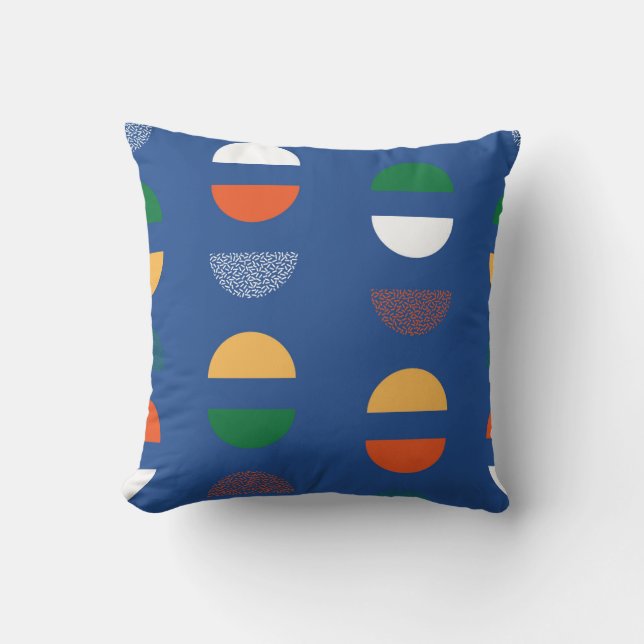 Halved Geometric Circle Composition Cushion (Front)