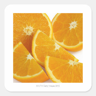 Halves and quarters of ripe, juicy, sweet square sticker