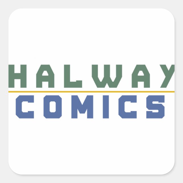 Halway Comics gold Square Sticker (Front)
