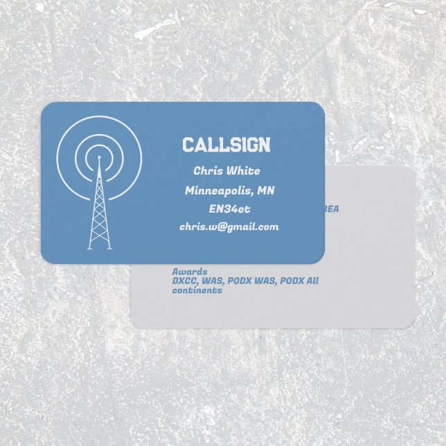 Ham Amateur Radio Blue Business Card (Amateur Radio Cards)