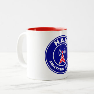 HAM Amateur Radio Operator Antenna Badge Two-Tone Coffee Mug