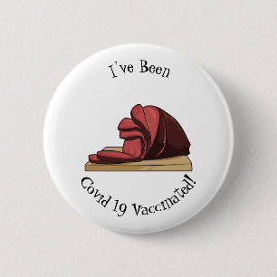 Ham cartoon illustration 6 cm round badge