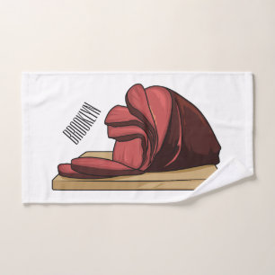 Ham cartoon illustration bath towel set