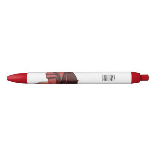 Ham cartoon illustration black ink pen