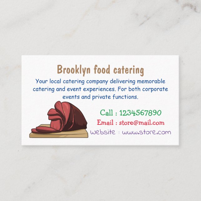 Ham cartoon illustration business card (Front)