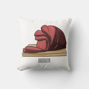 Ham cartoon illustration  cushion
